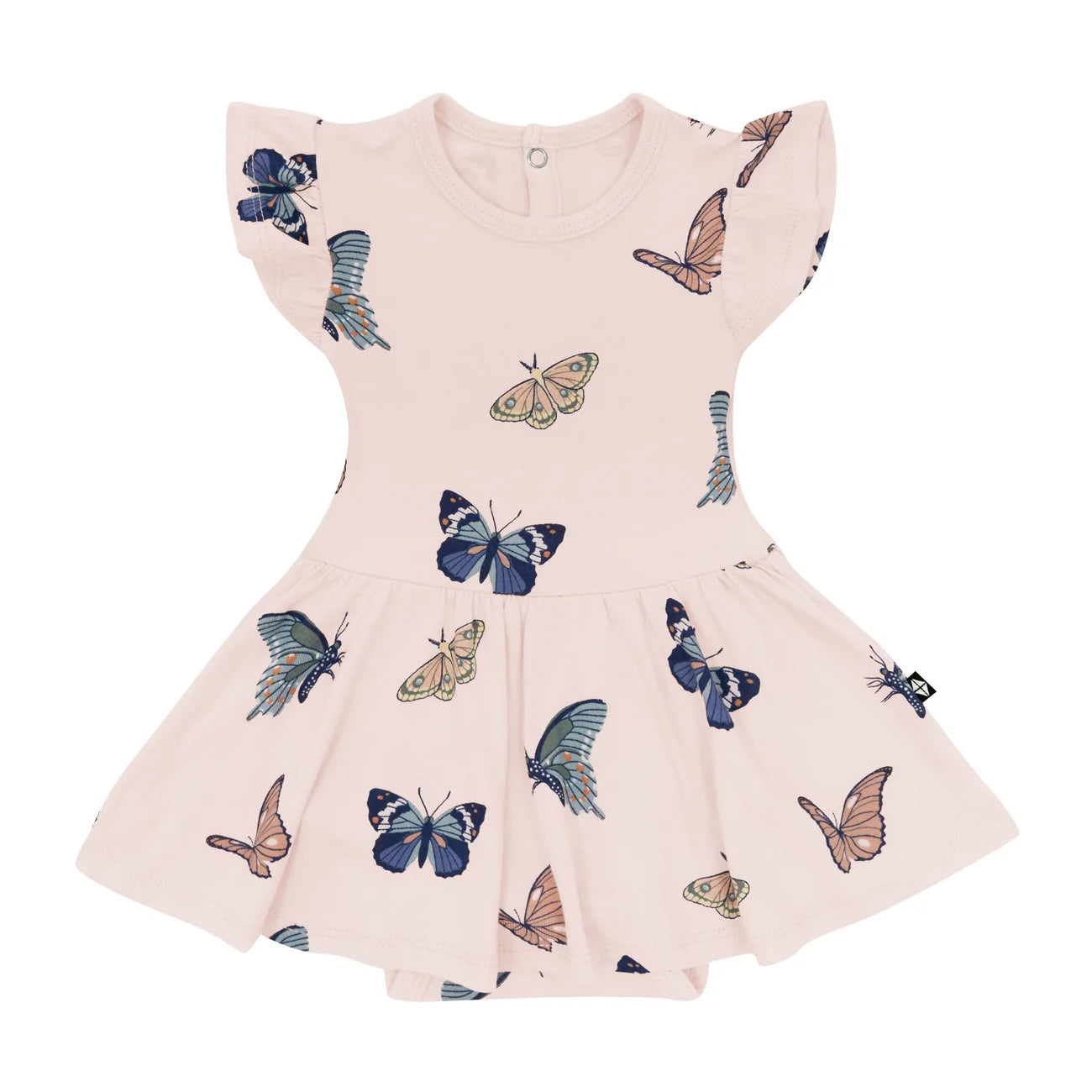 Twirl Bodysuit Dress in Blush Butterfly