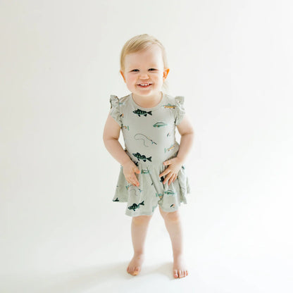 Twirl Bodysuit Dress in Fishing