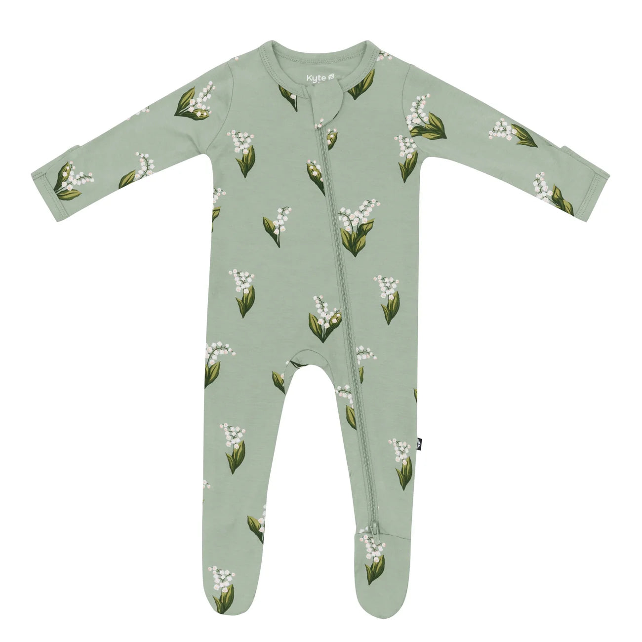 Zippered Footie in Thyme Lily