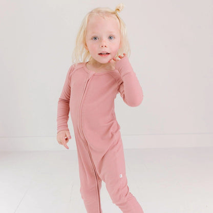 Mauve Small Ribbed Zip Romper Brave Little Ones Lil Tulips