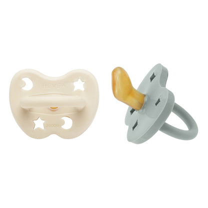 Milky White & Gorgeous Grey Orthodontic Pacifier 2 Pack (3-36 Months) Hevea Hevea Lil Tulips