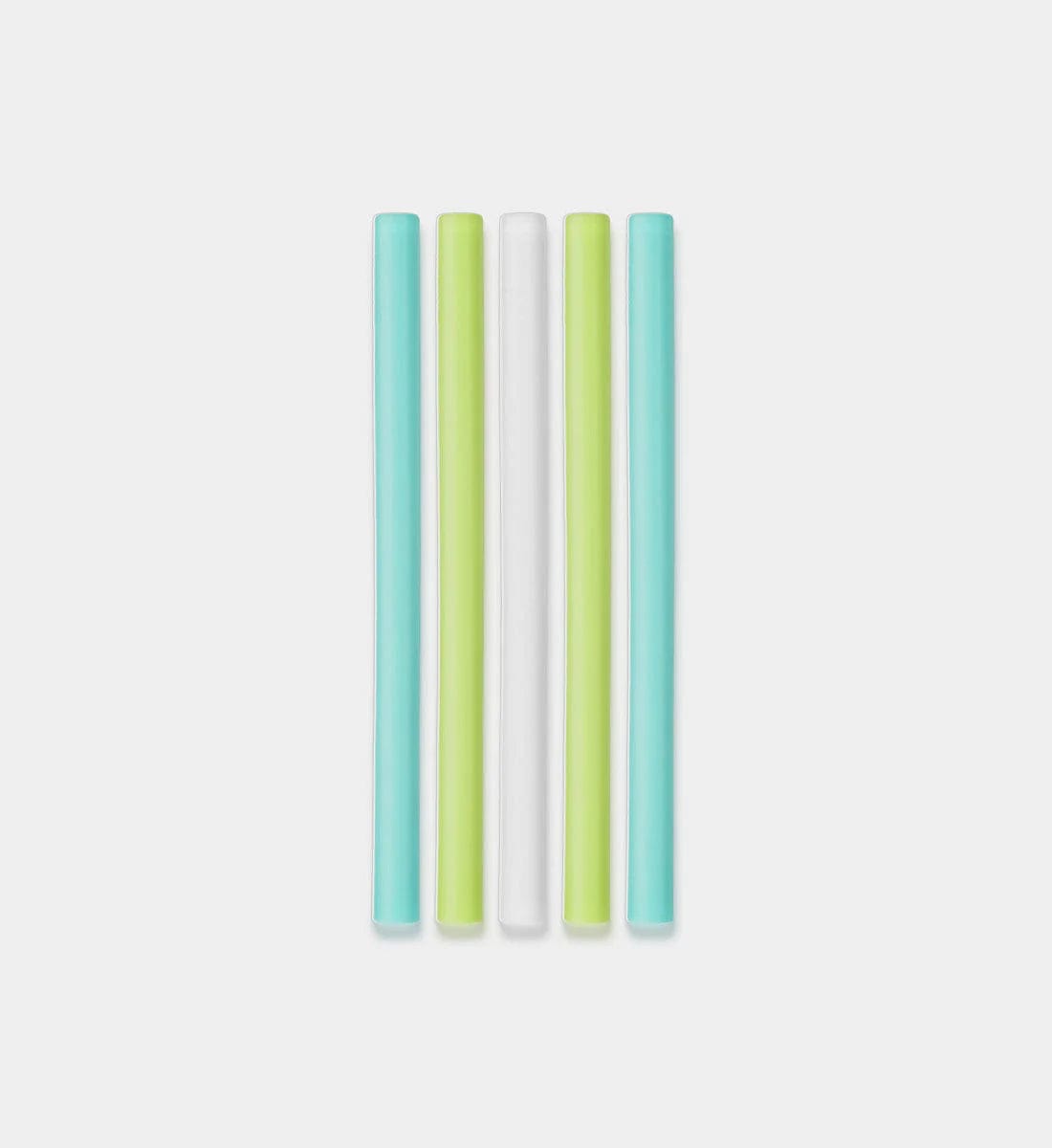 Mini Reusable Silicone Straw - Green/White/Frost (5pk) Silikids Silikids Lil Tulips