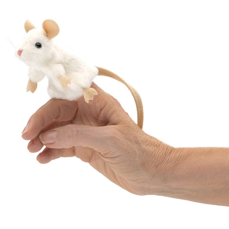 Mini White Mouse Finger Puppet Folkmanis Puppets Folkmanis Puppets Lil Tulips