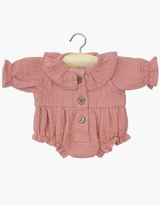 Léonore romper in tea pink cotton gauze