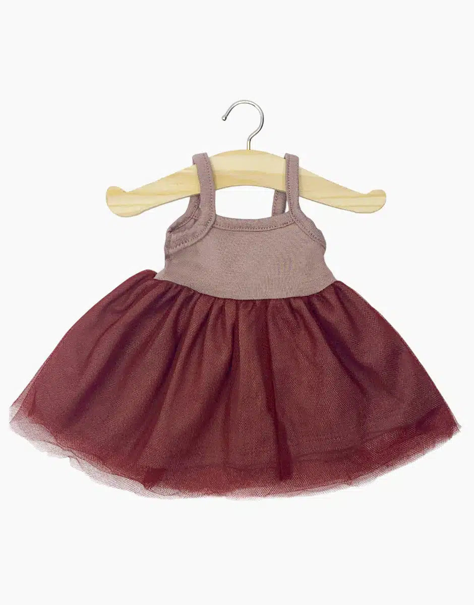 Tutu Rosella in Dark Orchid Jersey and Burgundy Doll Clothing