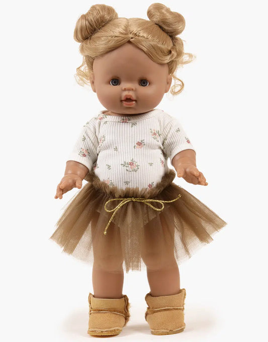 Doll Clothing Josepha set: Flower Bodysuit and Brown Tutu