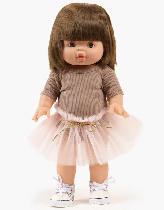 Doll Clothing Josepha set: Taupe Bodysuit and Pink Tutu