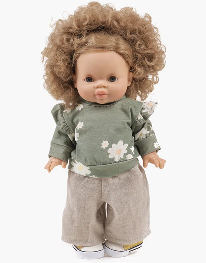 Doll Clothing Liliane Set with Top and linen denim pants