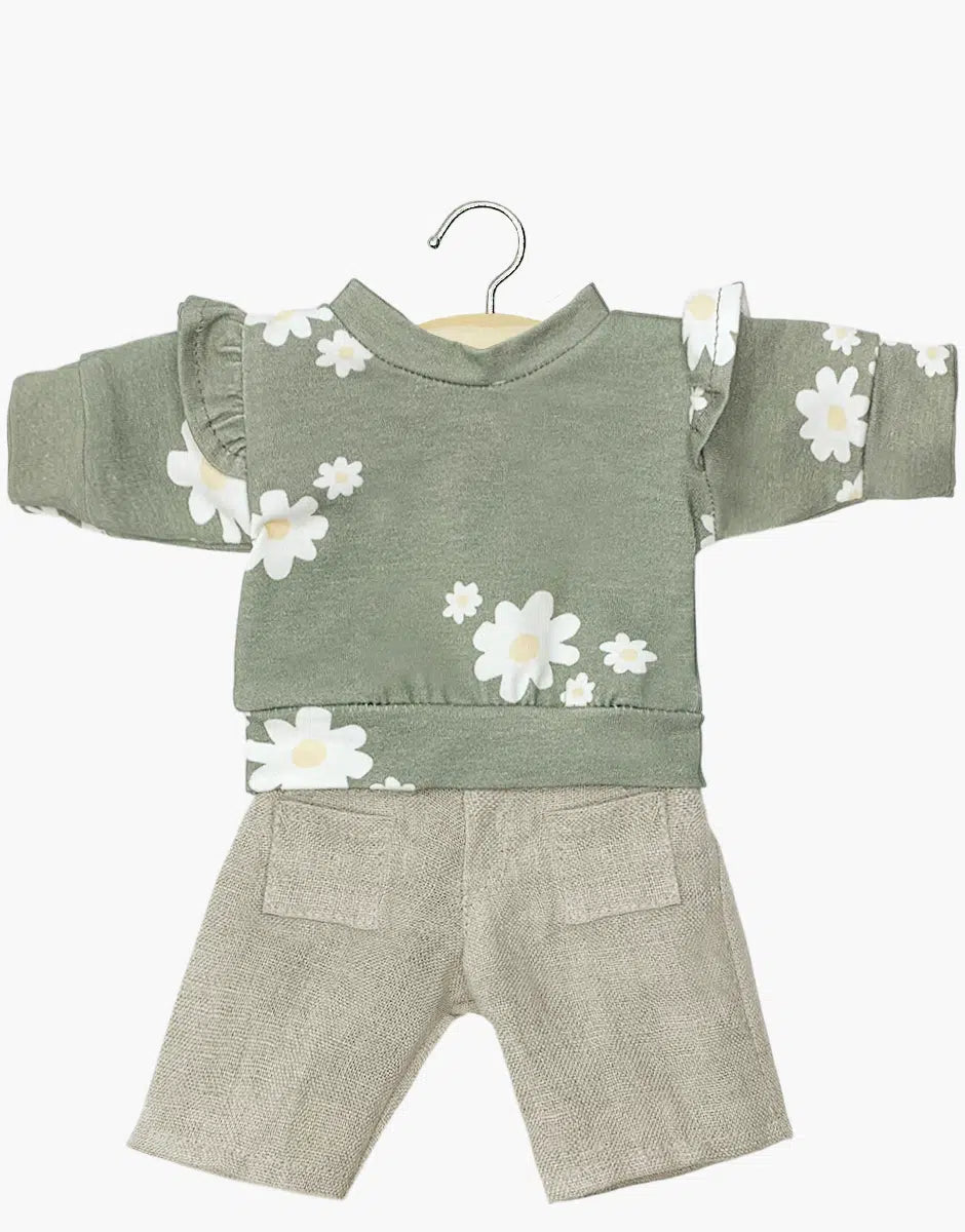 Doll Clothing Liliane Set with Top and linen denim pants