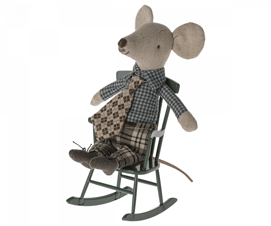 Mouse Rocking Chair - Dark Green Maileg Lil Tulips