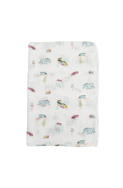 Muslin Swaddle - All Aboard LouLou Lollipop Lil Tulips