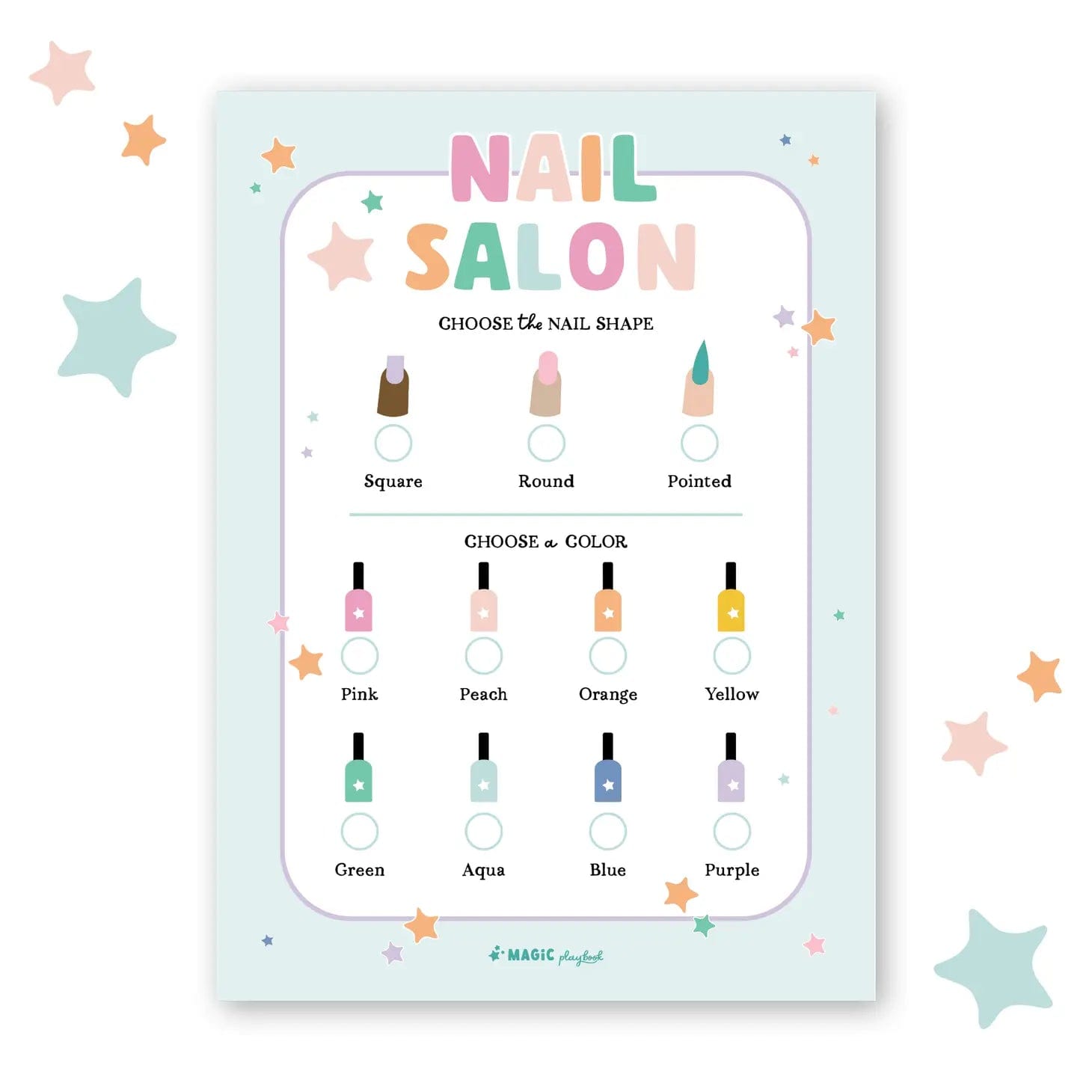 Nail Salon Pretend Play Notepad Magicplaybook Lil Tulips