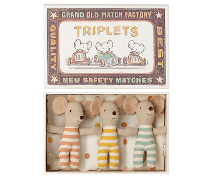 NEW Baby Mice Triplets in Matchbox Maileg Lil Tulips