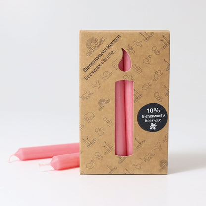 Old Rose Beeswax Candles (10%) VE 12 pcs. Grimm's Lil Tulips