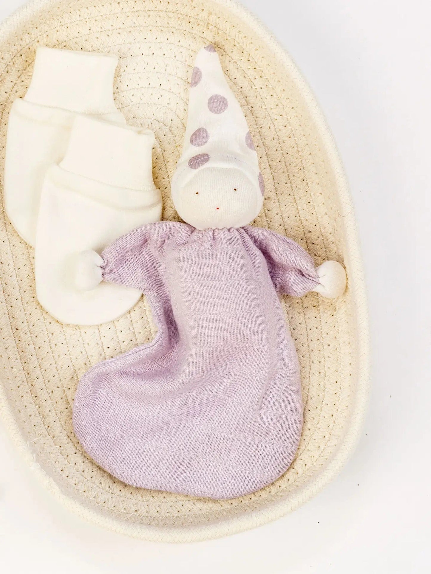 Organic Baby Muslin Sleeping Doll - Lavender Under the Nile Lil Tulips