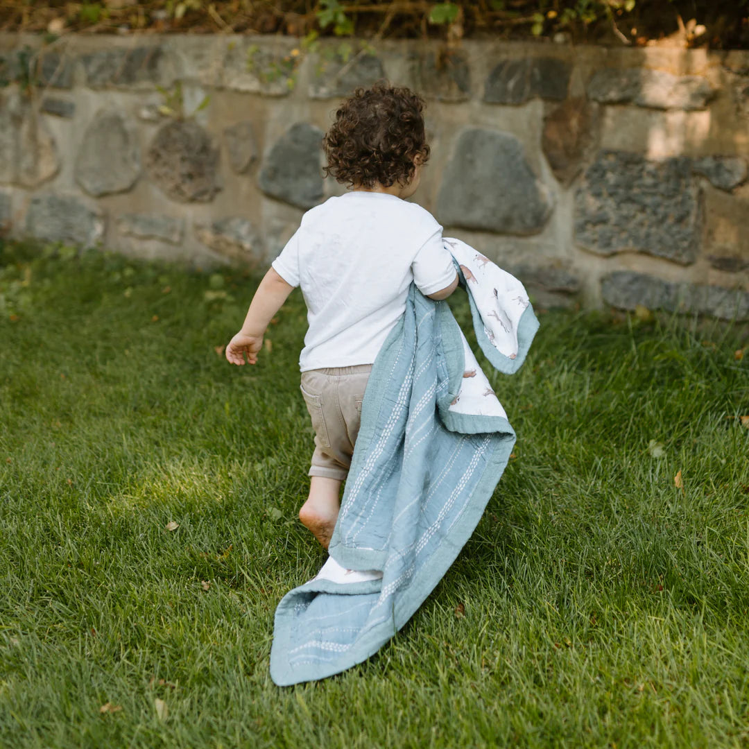 Organic Cotton Muslin Baby Blanket - Animal Crackers