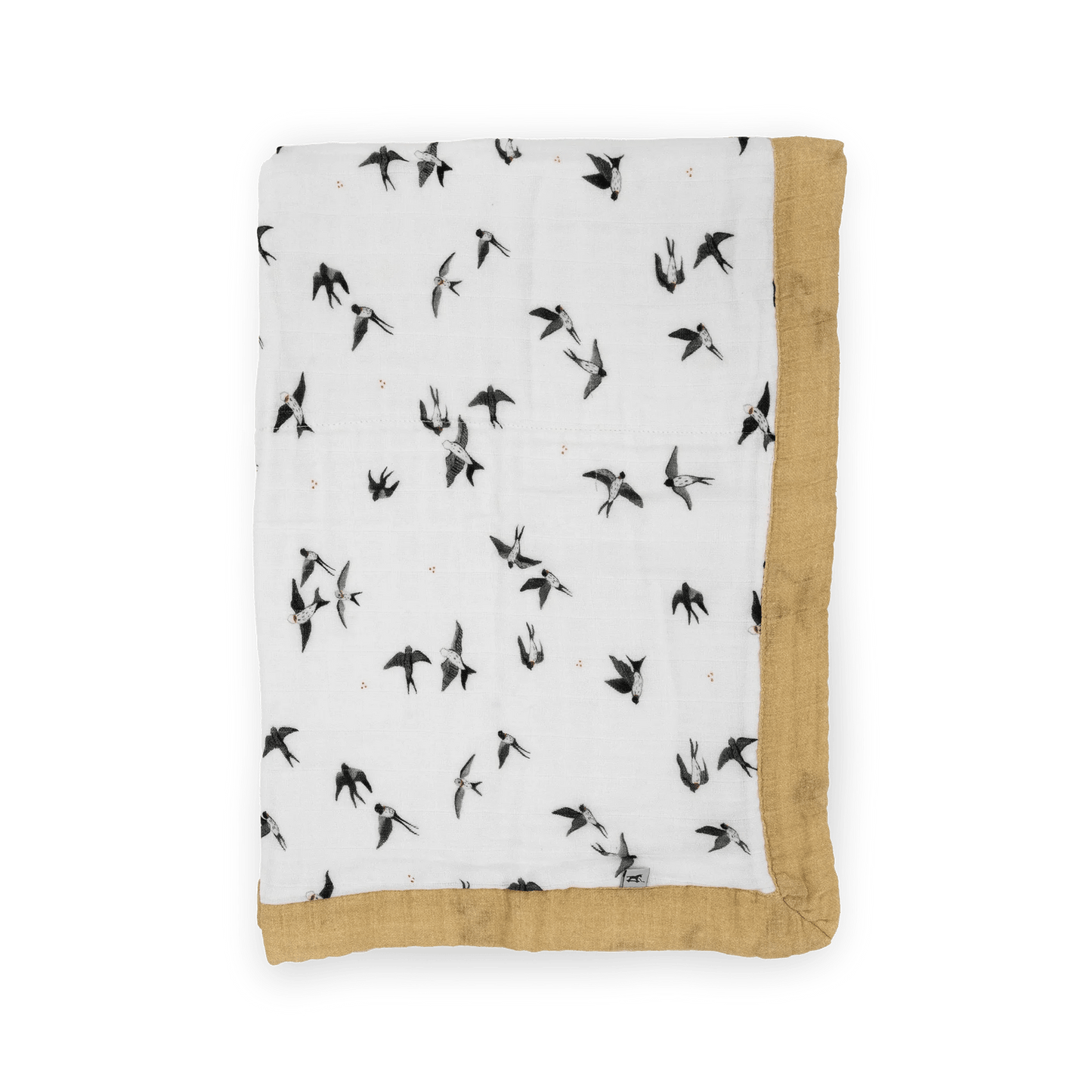 Organic Cotton Muslin Baby Quilt - Swallows Little Unicorn Lil Tulips