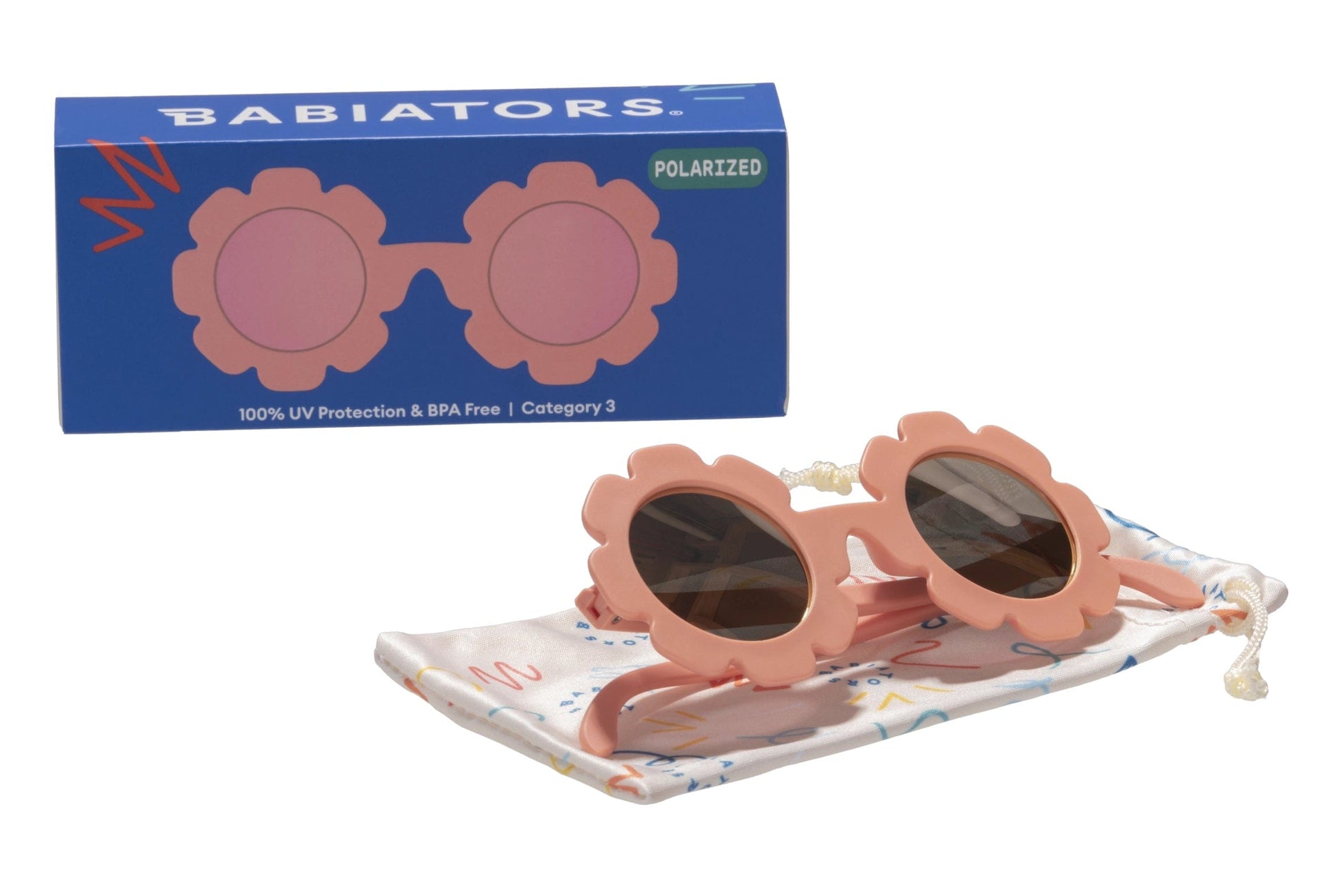 Peachy Keen - Polarized Lense Flower Sunglasses Babiators Lil Tulips