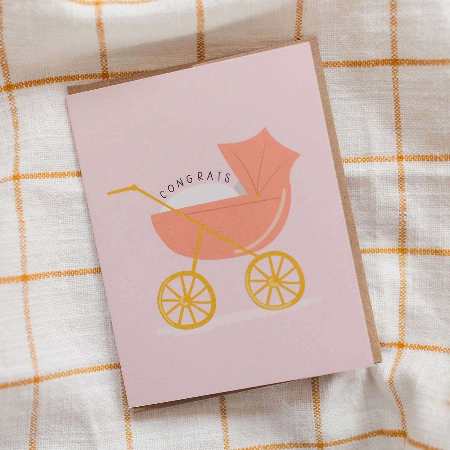 Pink Baby Carriage Congrats Greeting Card Pippi Post Lil Tulips