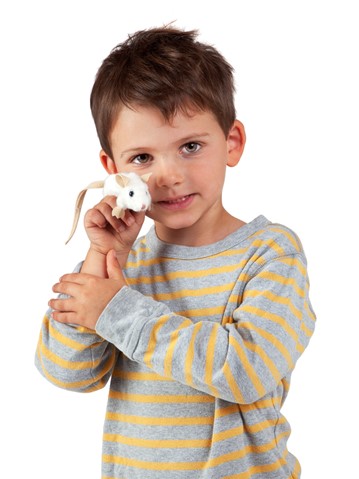 Mini White Mouse Finger Puppet