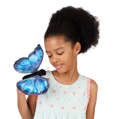 Butterfly, Blue Morpho Finger Puppet