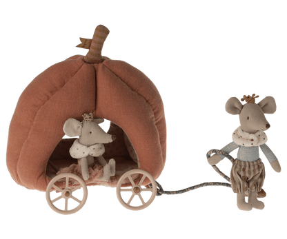 Pumpkin Carriage, Mouse Maileg Lil Tulips