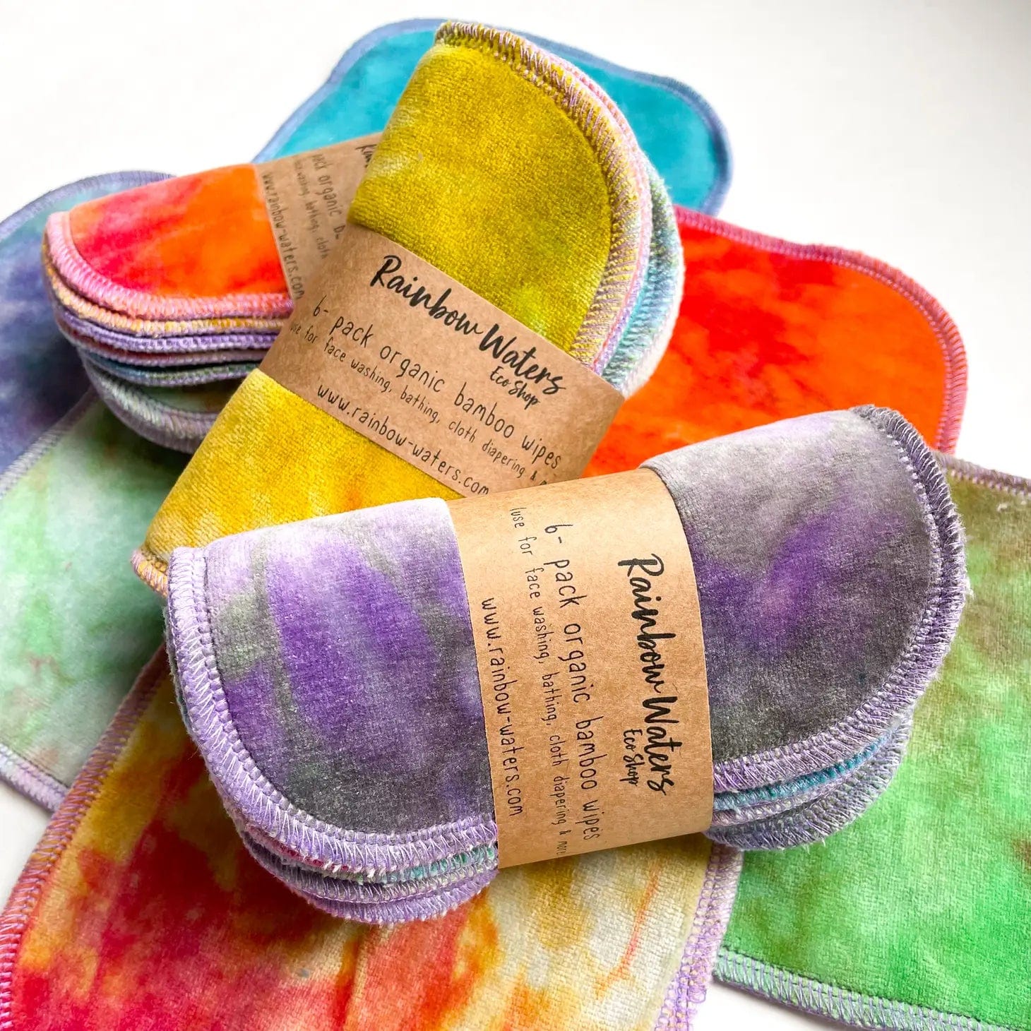 Rainbow Crayons 6-pack Tie Dye Organic Wipes