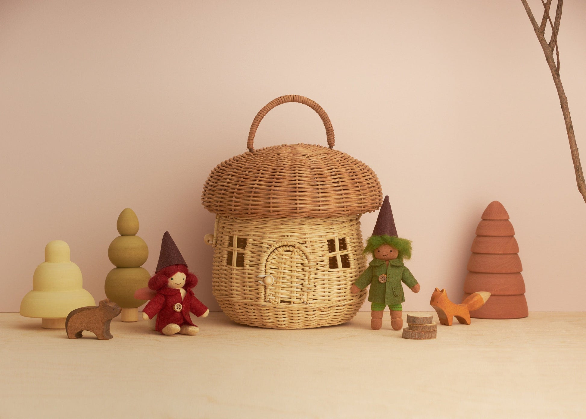 Rattan Mushroom Basket Olli Ella Lil Tulips