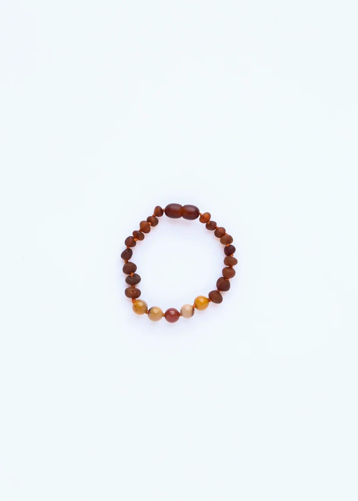 Raw Cognac Amber + Mookaite Jasper Bracelet Canyon Leaf Lil Tulips