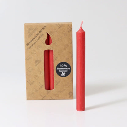 Red Beeswax Candles (10%) VE 12 pcs. Grimm's Lil Tulips