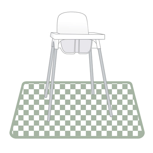 Sage Checkerboard Splash Mat BapronBaby Lil Tulips