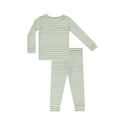 Sage Stripe Ribbed Two-Piece Set Brave Little Ones Lil Tulips