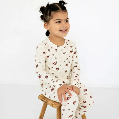 Scattered Floral Ribbed Two-Piece Set Brave Little Ones Lil Tulips