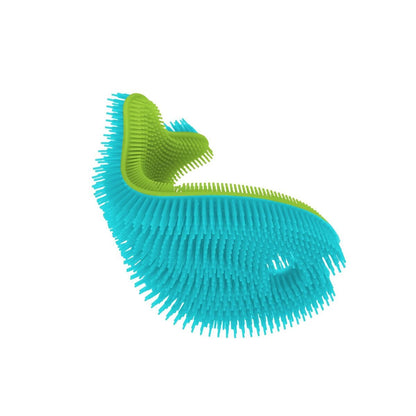 Silicone Fish Bath Scrub - Aqua/Green Innobaby no points Lil Tulips