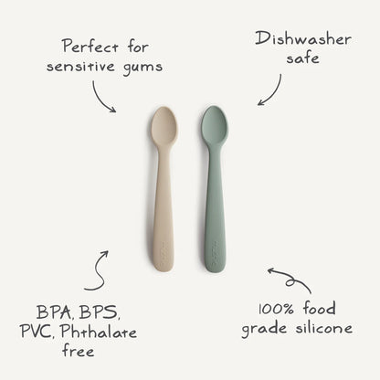 Silicone Feeding Spoons (Powder Blue) 2-Pack