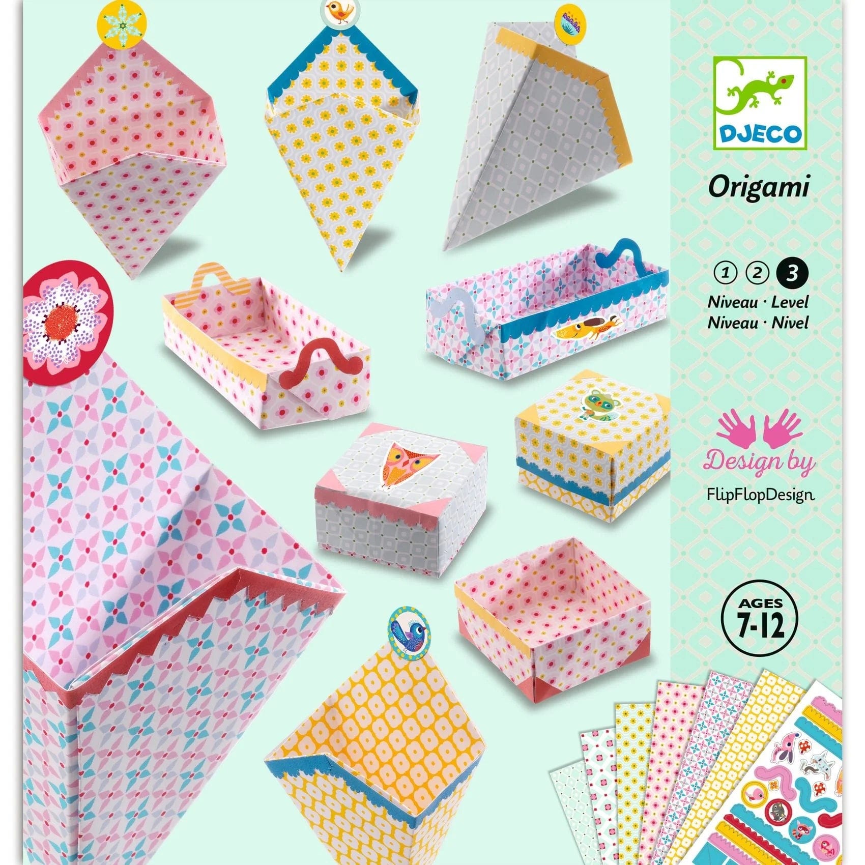 Small Boxes Origami Paper Craft Kit Djeco Lil Tulips