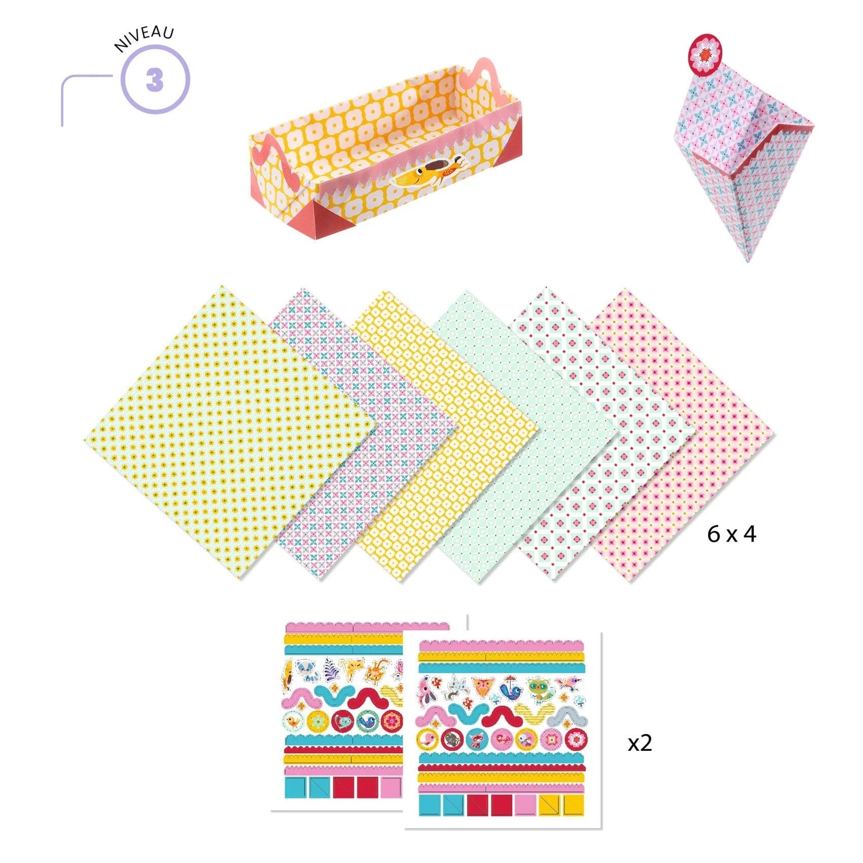 Small Boxes Origami Paper Craft Kit Djeco Lil Tulips