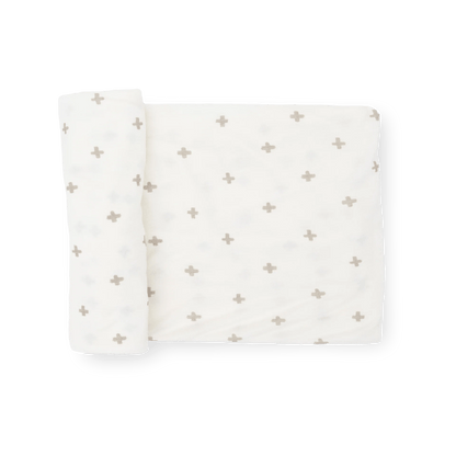 Stretch Knit Swaddle Blanket - Grey Cross Little Unicorn Lil Tulips