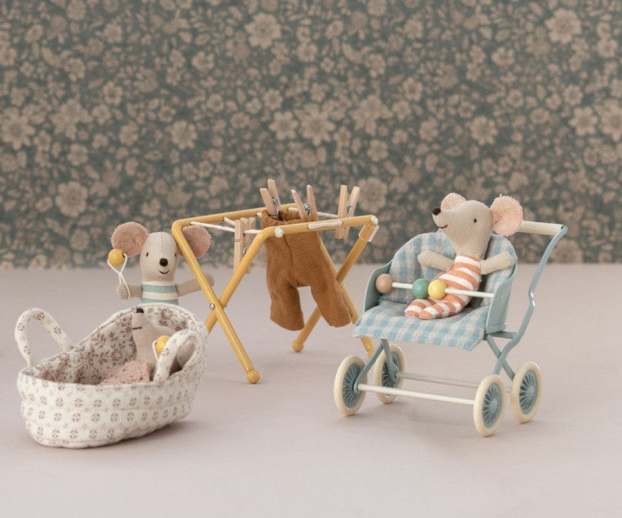 Stroller, Baby Mice - Mint Maileg Lil Tulips