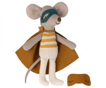 Super Hero Mouse, Little Brother in Matchbox Maileg Lil Tulips