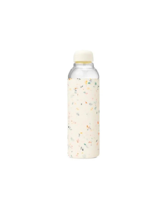 Terrazzo Cream Glass Water Bottle 20oz