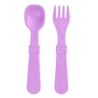 Toddler Utensil Pair Purple RePlay Lil Tulips