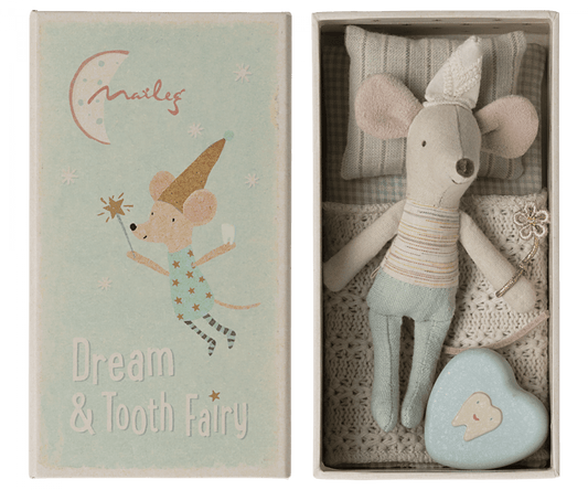 Tooth Fairy Mouse, Little Brother in Matchbox Maileg Lil Tulips