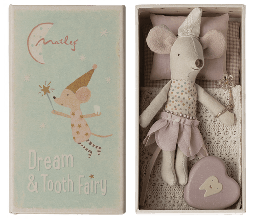 Tooth Fairy Mouse, Little Sister in Matchbox Maileg Lil Tulips