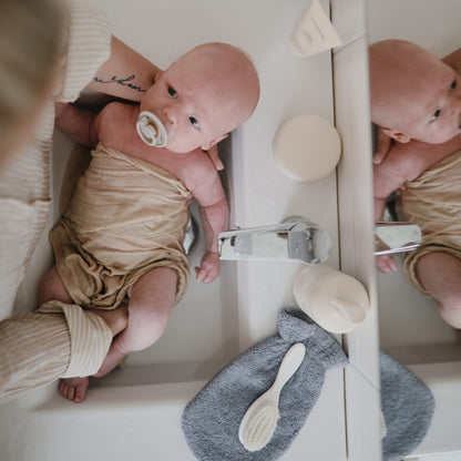 Organic Cotton Bath Mitt 2-Pack (Gray)