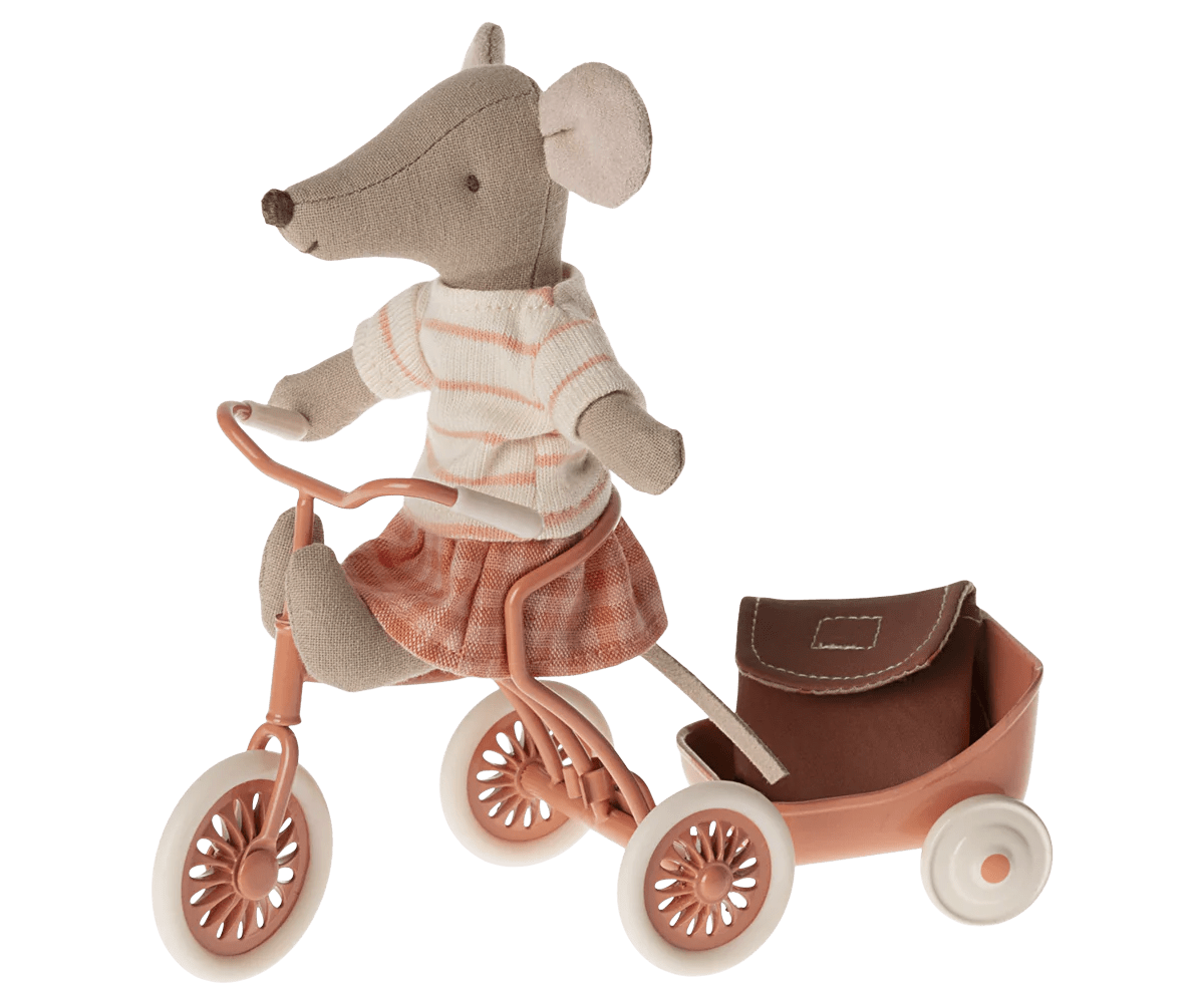 Tricycle Mouse, Big Sister - Coral Maileg Lil Tulips