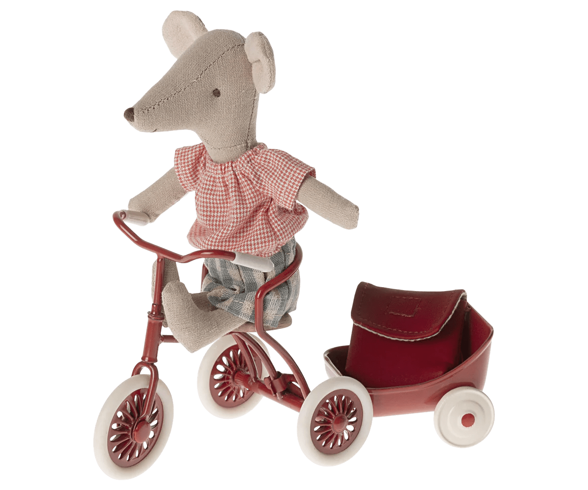 Tricycle Mouse, Big Sister - Red Maileg Lil Tulips