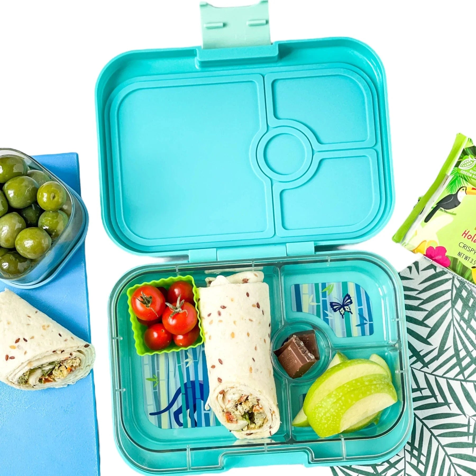 Tropical Aqua 4 Compartment Sandwich Bento Box Yumbox Lil Tulips