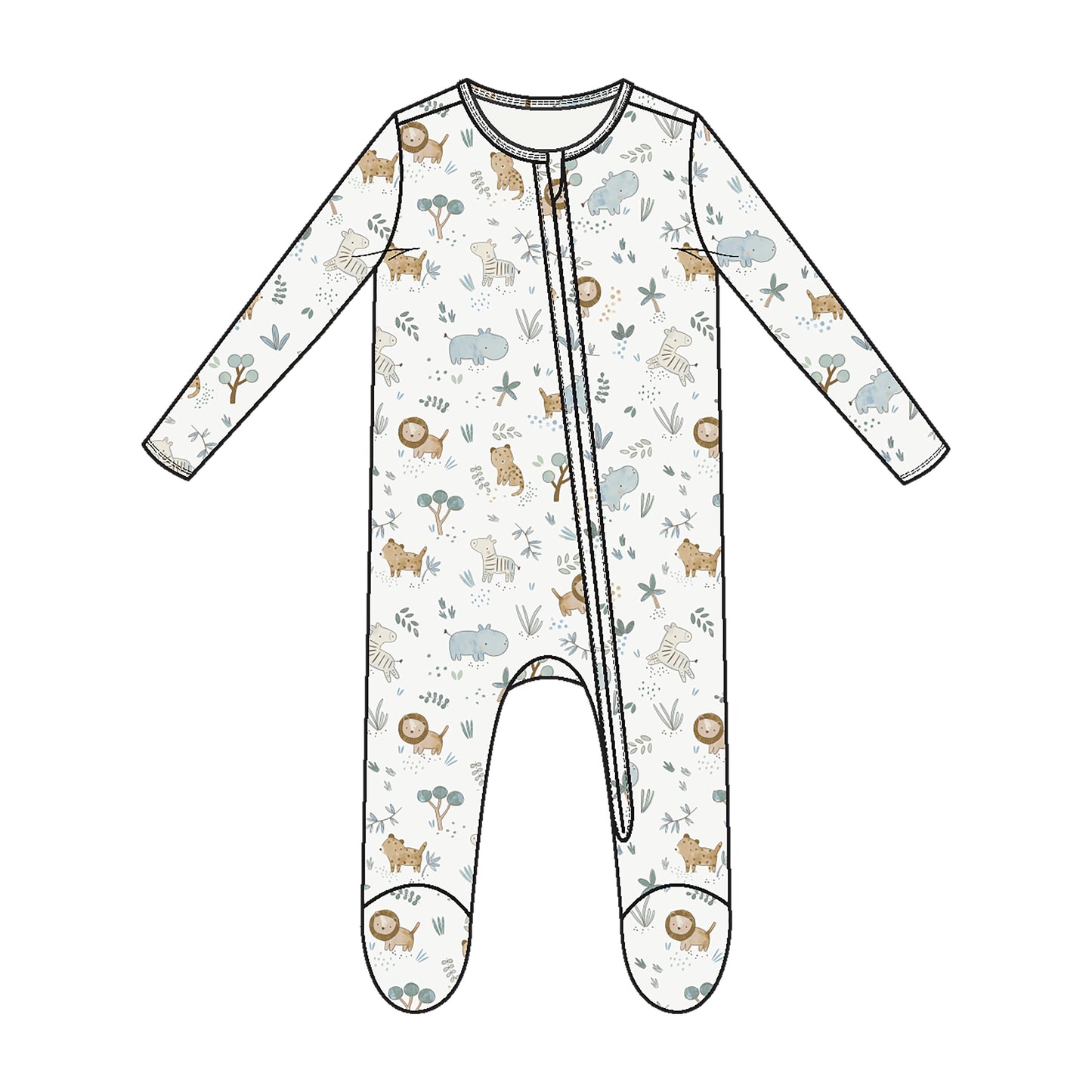 Delicate Safari - 2 Way Zipper Footie