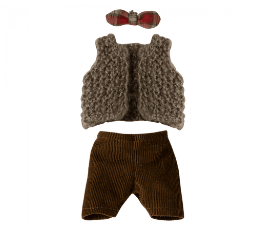 Vest, Pants and Bowtie for Grandpa Mouse Maileg Lil Tulips